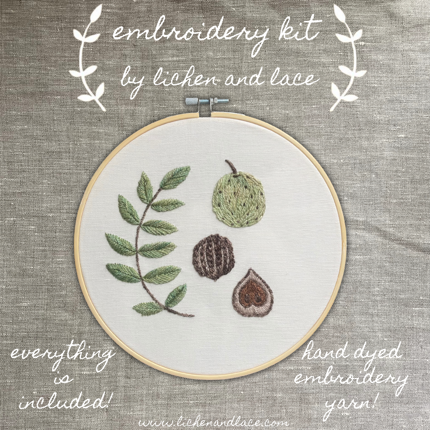 Black Walnut Embroidery Kit